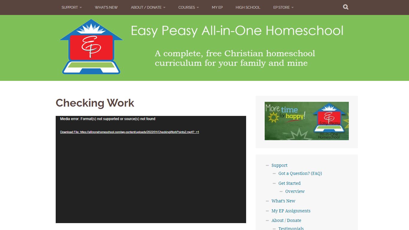 Checking Work – Easy Peasy All-in-One Homeschool