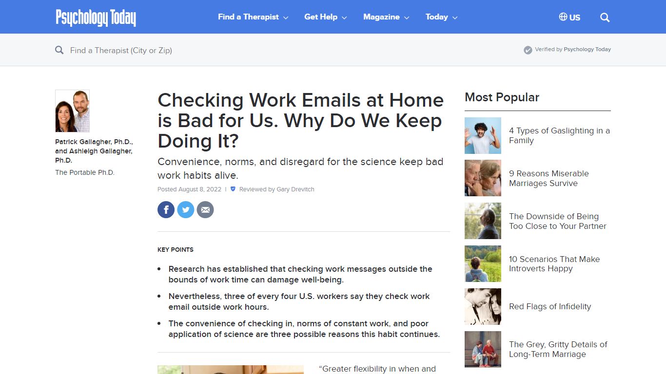 Checking Work Emails at Home is Bad for Us. Why Do We Keep Doing It ...